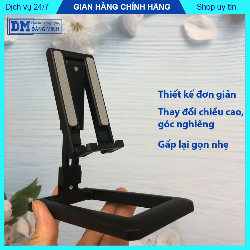 [Xả hàng] Giá đỡ điện thoại để bàn điều chỉnh độ cao góc nghiêng các khớp chắc chắn tiện học online họp zoom – DMtech