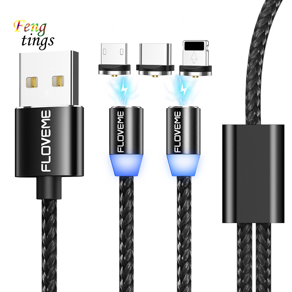 Dây cáp sạc đầu usb có thể tháo rời với thiết kế nam châm 2.1A cho Android iOS