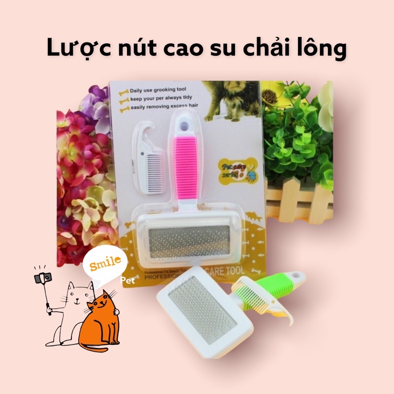 Lược chải lông cho chó mèo cán su