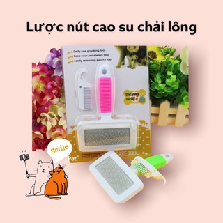 Lược chải lông cho chó mèo cán su