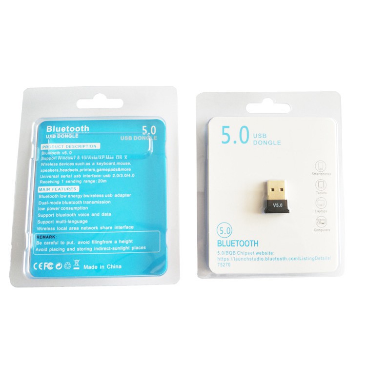 USB Bluetooth 5.0 bổ sung bluetooth cho máy tính để bàn, cho laptop bị hỏng bluetooth