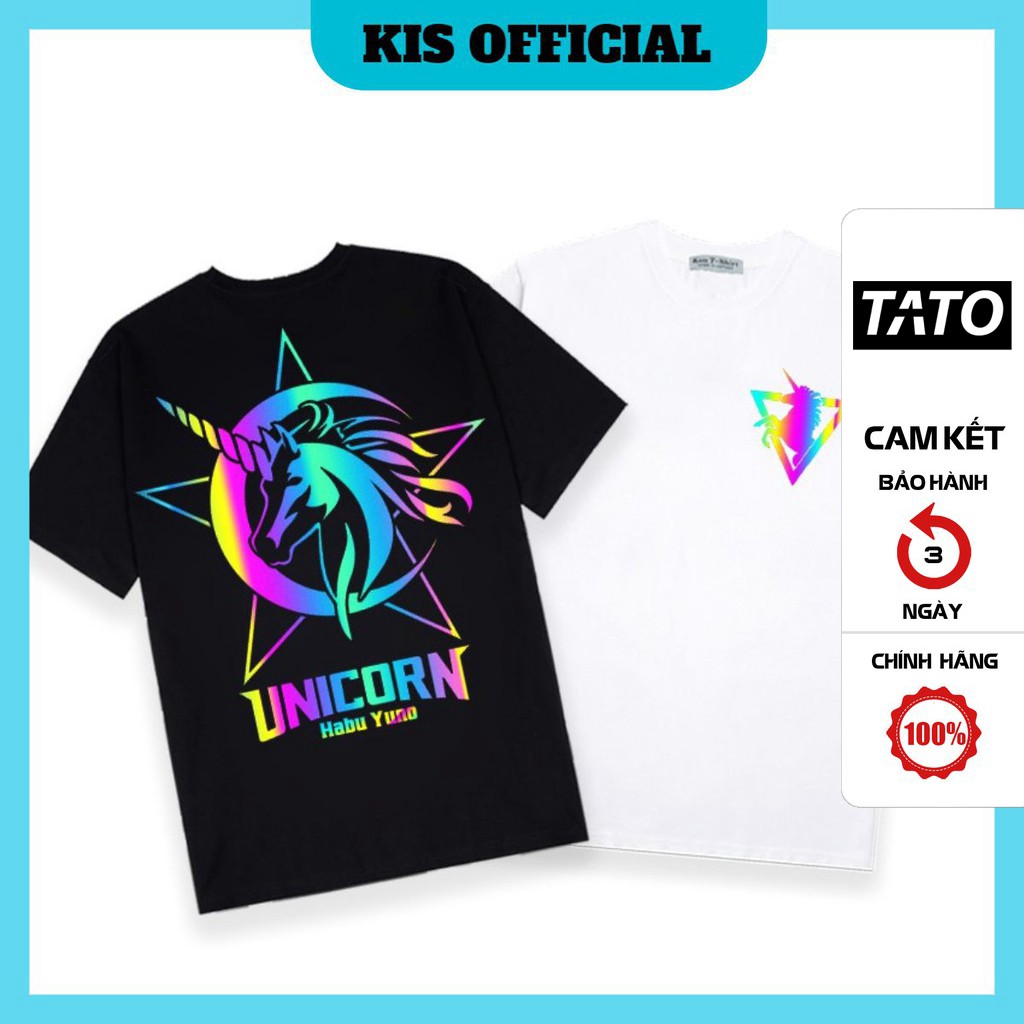 Áo Thun Phản Quang Unicorn HY Cotton 75% Form Rộng Unisex Nam Nữ Đẹp. KIS OFFICIAL