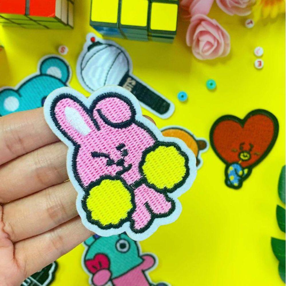 BEAUTY Easy to Operate Clothes Patches Clothes Decoration Sew Fabric BT21 Iron On Patch Suitable for Bags Caps Towels with Back Adhesive BTS Peripheral Product Durable Embroidery Process