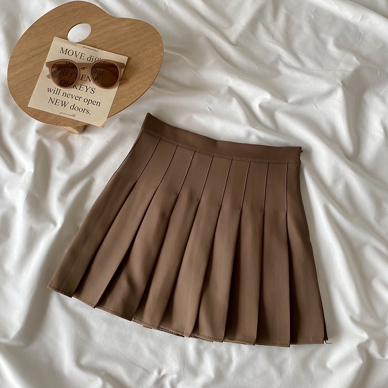 Chân Váy Chữ A Lưng Cao Xếp Ly Màu Sắc Đơn Giản Dễ Phối Đồ