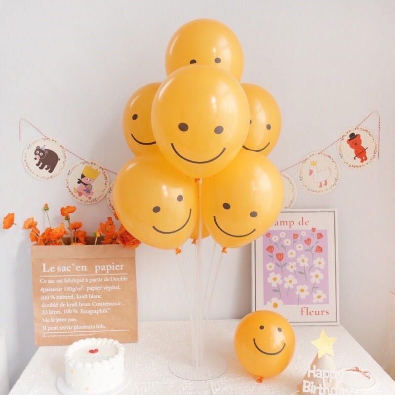 Set 5 bóng mặt cười trang trí sinh nhật Hàn quốc