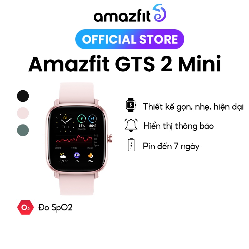 [Mã ELMAZ10 giảm 10% đơn 500K] Đồng Hồ Thông Minh Amazfit GTS 2 Mini - Hàng Chính Hãng - Bảo Hành 12 Tháng