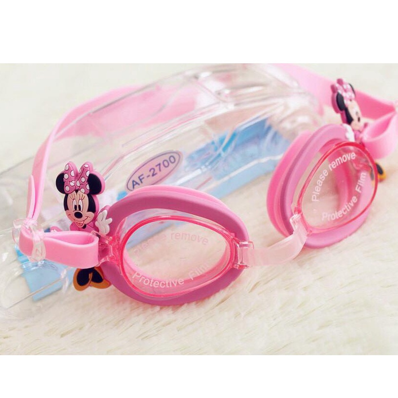 Kính bơi bé gái Minnie hồng an toàn bảo vệ mắt cho bé