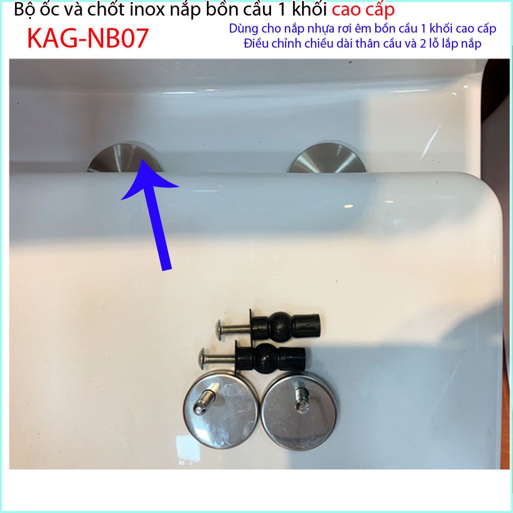 Ốc chốt tròn inox KAG-NB07, phụ kiện chân ốc nắp bồn cầu, ốc chốt bản lề nắp bồn cầu