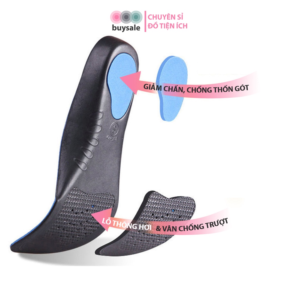 Lót giày thể thao EVA đệm vòm chống mỏi gang bàn chân và chống thốn gót dùng cho cả nam và nữ - buysale - BSPK177