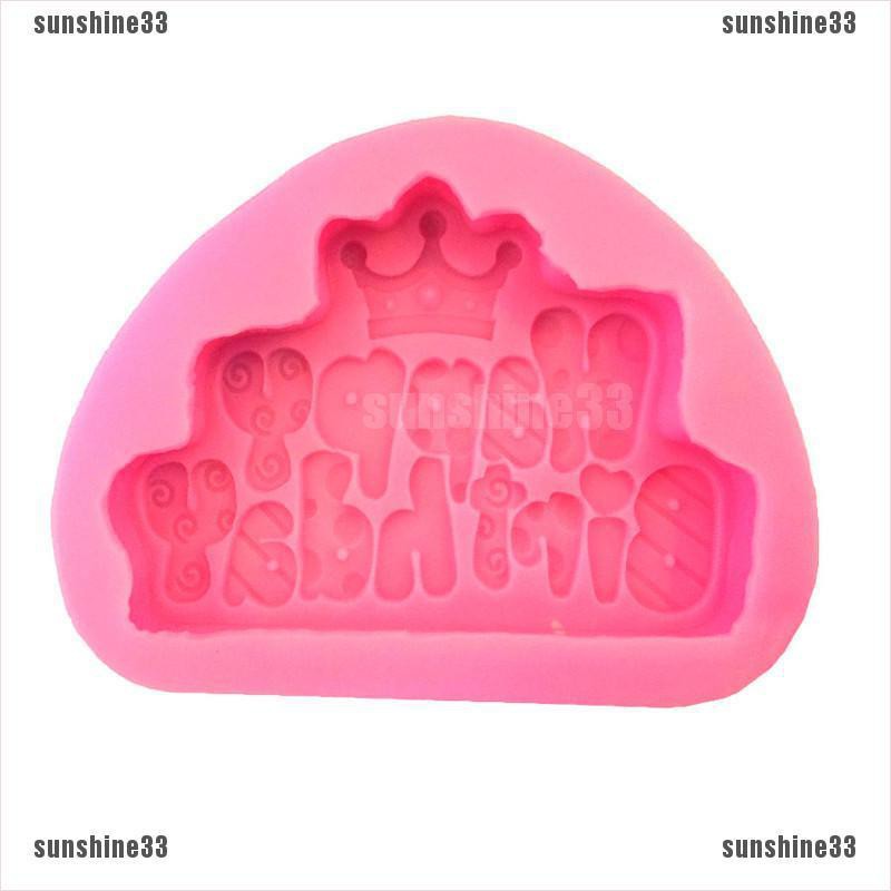 Khuôn silicone Tạo Hình Chữ happy birthday Trang Trí Bánh