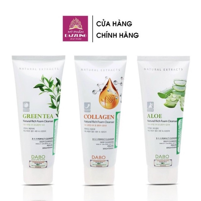 Sữa Rửa Mặt Làm Sạch Sâu 3 in 1 Dabo Natural Rich Foam Cleanser 180ml