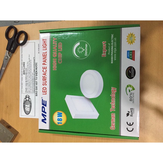 Bóng đèn led ốp trần nổi, mâm led nổi 18w MPE - ánh sáng trắng