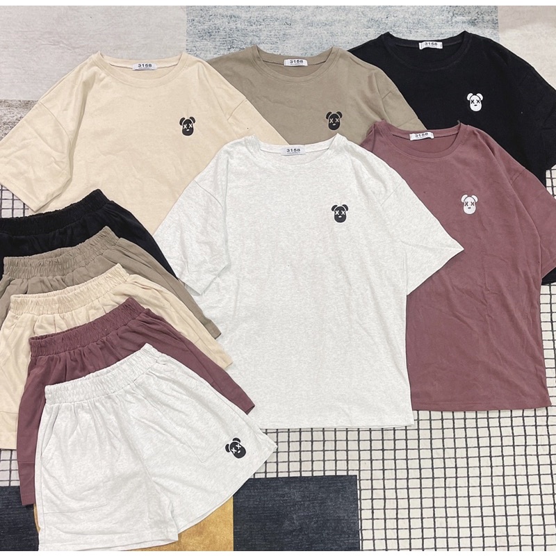 Bộ cotton 3158 hình gấu