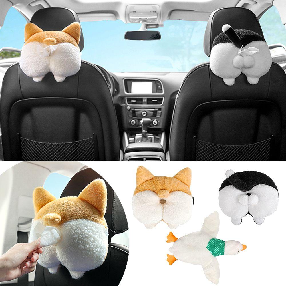 MAYSHOW Hộp Đựng Khăn Giấy Đa Năng Hình Chú Chó Corgi Mềm Mại Tiện Dụng Cho Xe Hơi
