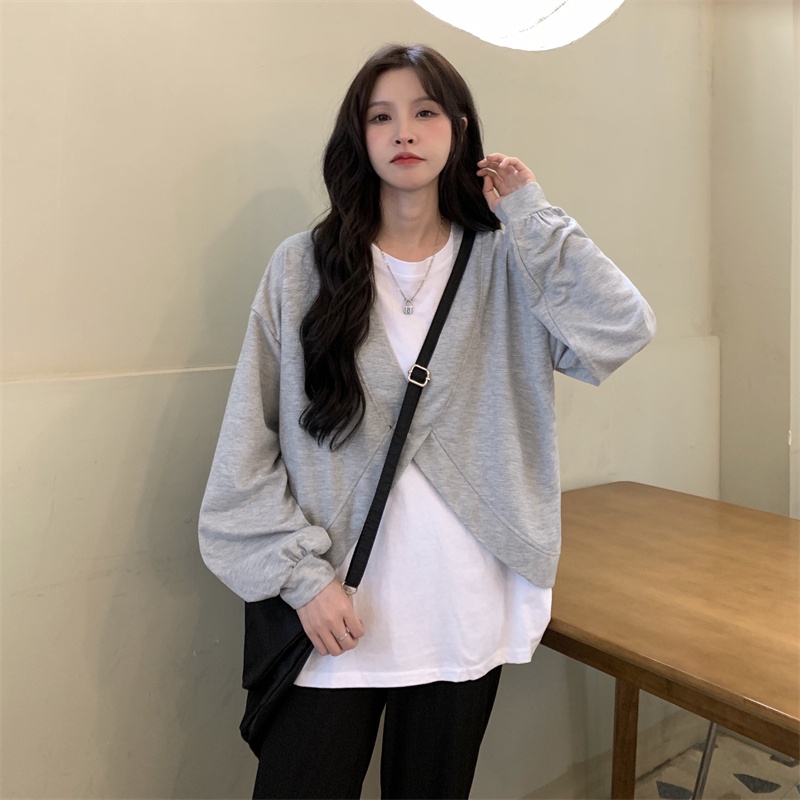 Áo Thun Tay Dài Giả Hai Lớp Phong Cách Preppy