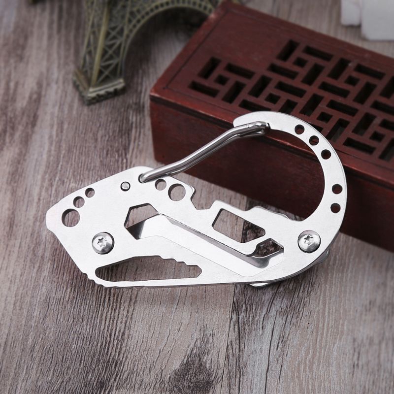 Multifunction EDC Keychain Case Carabiner Outdoor Tool Key Holder Organizer Clip