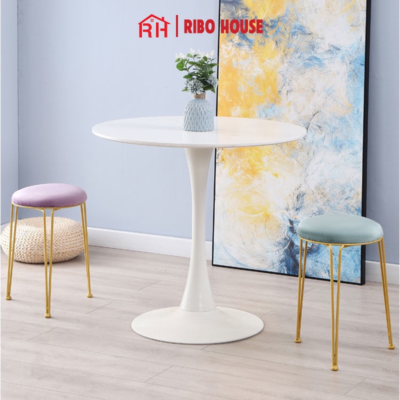 Ghế bàn trang điểm RIBO HOUSE thiết kế 3 chân tinh tế, ghế sofa trang trí phòng ngủ decor quán cà phê RIBO179