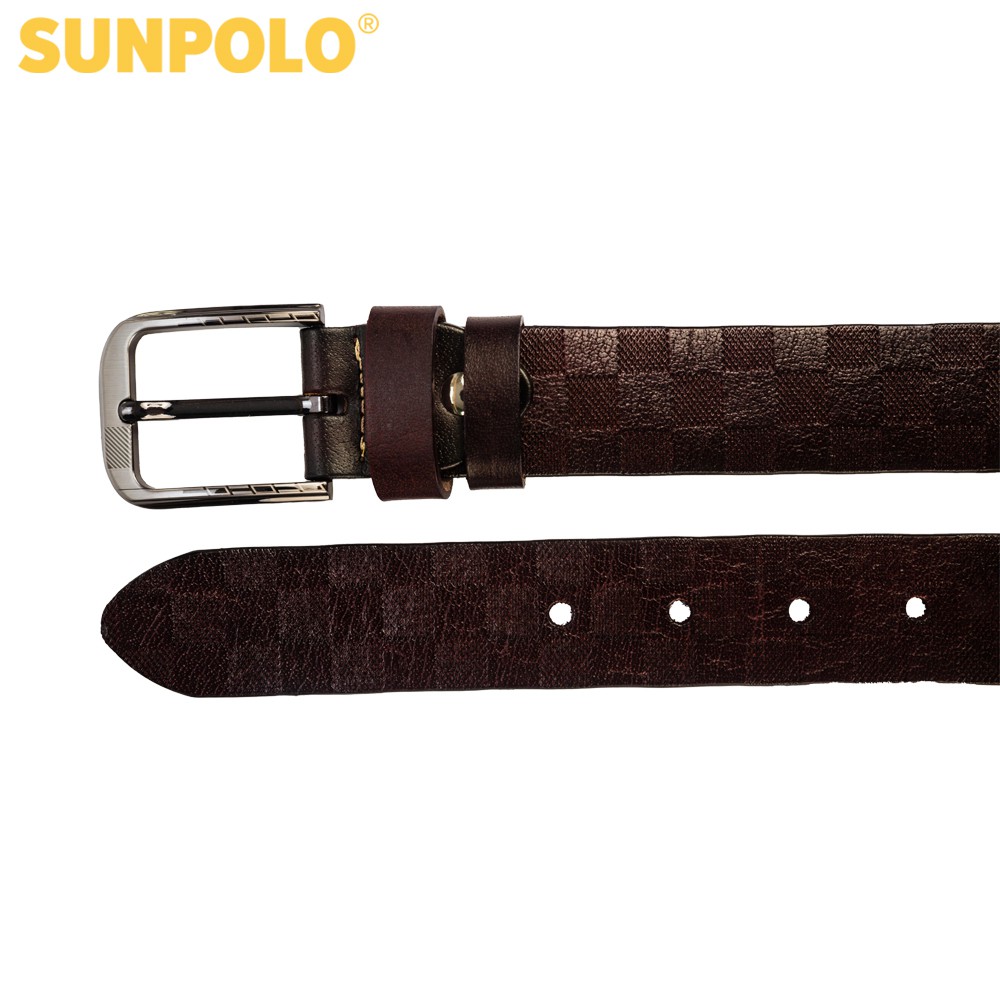 Thắt lưng nam da bò SUNPOLO Đen Nâu - BS41DN