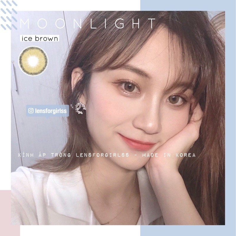 Kính áp tròng nâu rêu Moonlight Ice Brown - Made in Korea | Hạn sử dụng 3-6 tháng