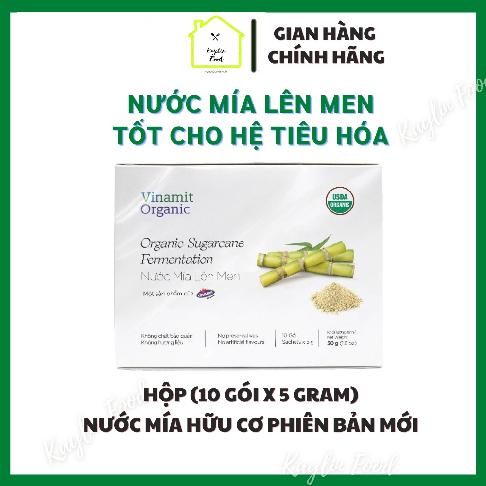 Nước mía lên men Vinamit hộp 50g nước mía hữu cơ bổ sung lợi khuẩn cho hệ tiêu hóa