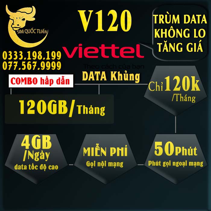 Sim 4G Viettel DS135  gói 150Gb/tháng - 5Gb/ngày tốc độ cao 4G Dùng toàn quốc
