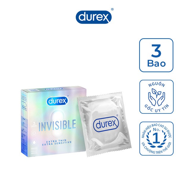 Bao cao su Durex Invisible Extra Sensitive (hộp 3 bao)