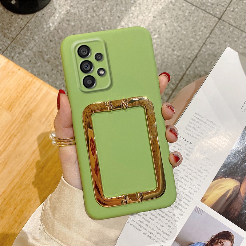 Ốp Điện Thoại tpu Silicon Mềm Màu Trơn Có Giá Đỡ Kim Loại Cho samsung galaxy a53 a73 a13 a23 a33 m33 m23 4g 5g galaxya53