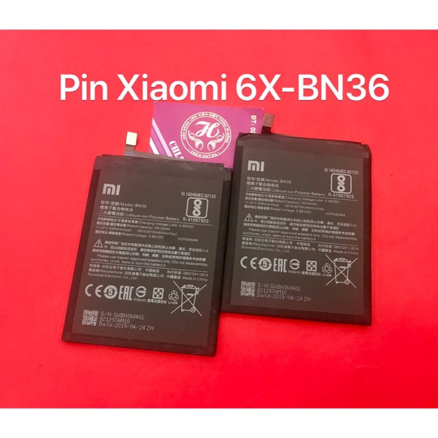 Pin xiaomi mi 6X/ mi A2 zin - kí hiệu trên pin BN36