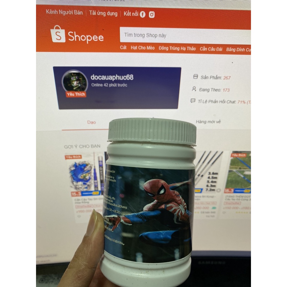 Bột tơ nhện Thái Lan câu cá tạo sự kết dính cho mồi câu siêu nhạy