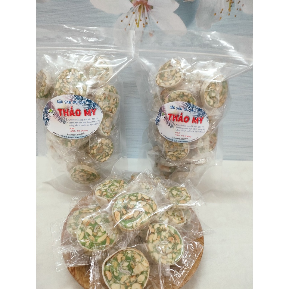 500GR Kẹo Dừa  Dứa Cuộn Đậu KIÊN LONG- BÁNH LÁ MƠ SHOP