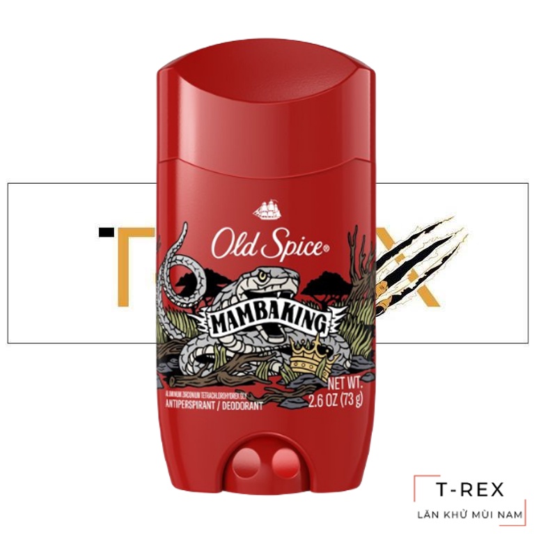 [HOT] Lăn Khử Mùi Old Spice Wild Collection MambaKing 73Gr (Sáp Trắng)