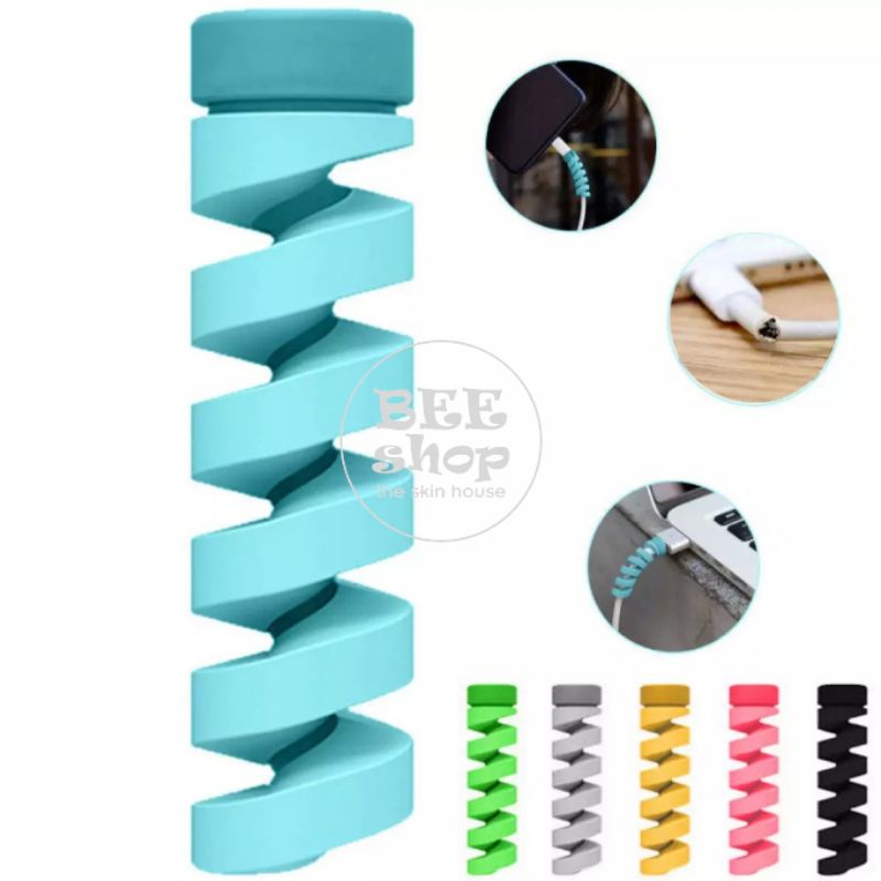 Vòng xoắn nhựa bảo vệ đầu cáp sạc ,đầu sạc type C và USB adapter