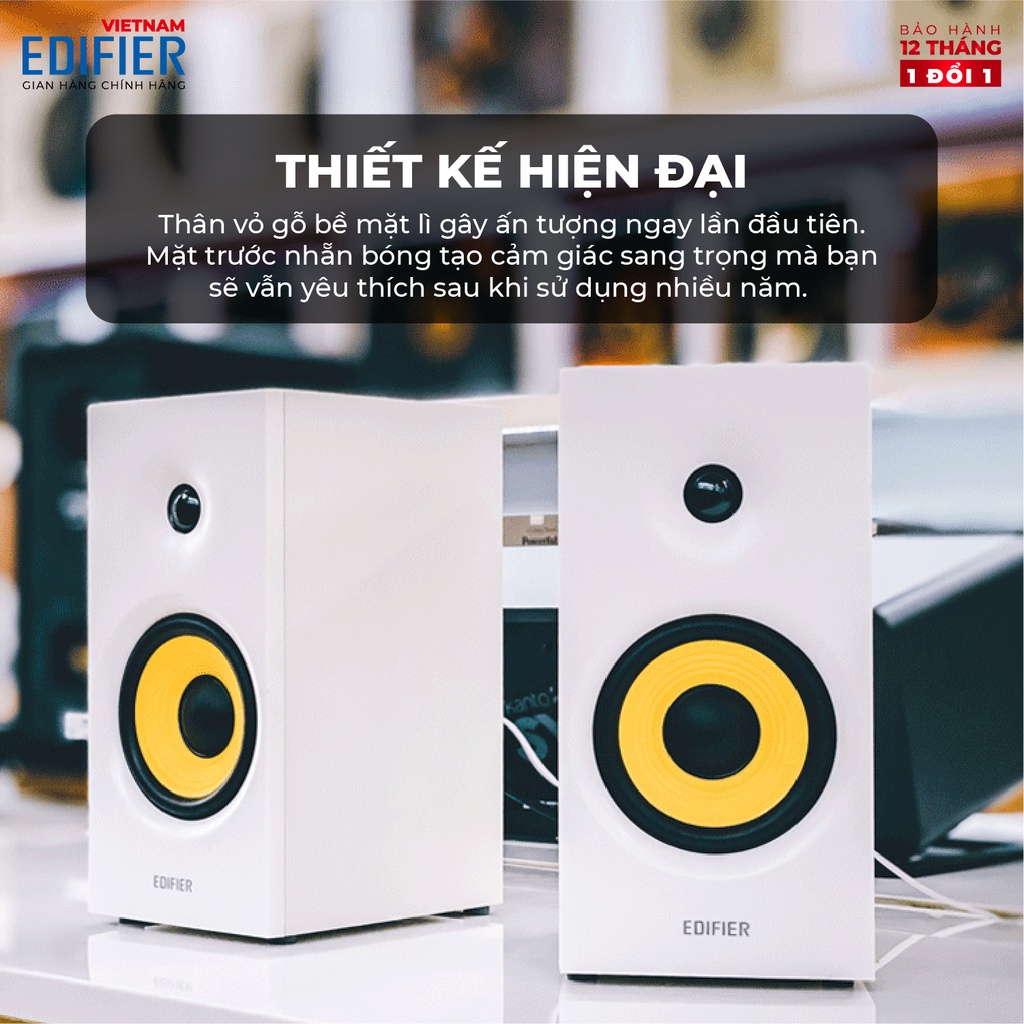 Bộ loa Bluetooth Bookshelf EDIFIER R1080BT Bass 4inch Treble 19mm silk dome - Hàng phân phối chính hãng