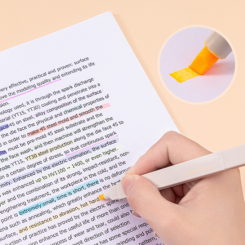 Set 6 Bút Đánh Dấu Hai Đầu Mềm Mại Nhiều Màu Sắc Cho Học Sinh/Văn Phòng/Trường Học