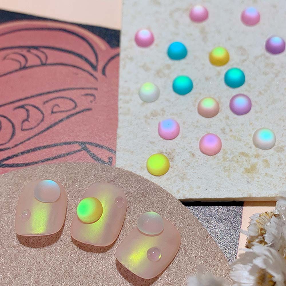 [Hàng mới về] Phụ kiện trang trí móng tay nghệ thuật bằng nhựa resin hình tròn mắt mèo 3D