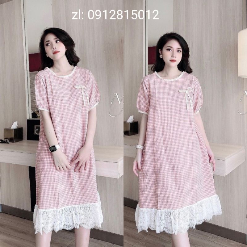Váy bầu, đầm bầu thời trang thiết kế chất cotton thô freesize từ 45 đến 70kg