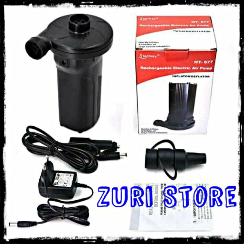 Bơm Hơi Di Động Dùng Pin Sạc Stermay HT-677