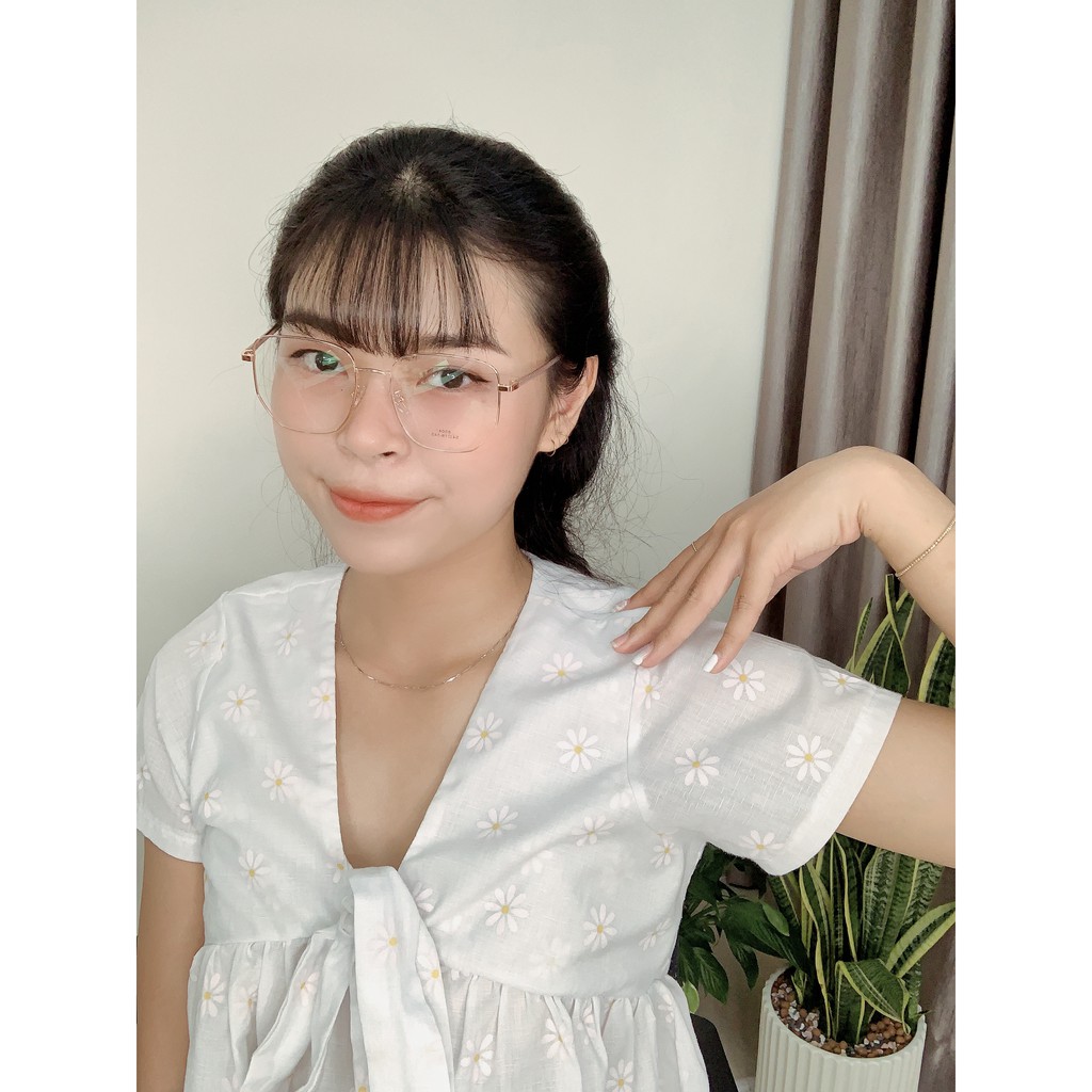 Gọng kính Vuông Hợp Kim Ouress 8504 Cực Nhẹ Dễ Thương