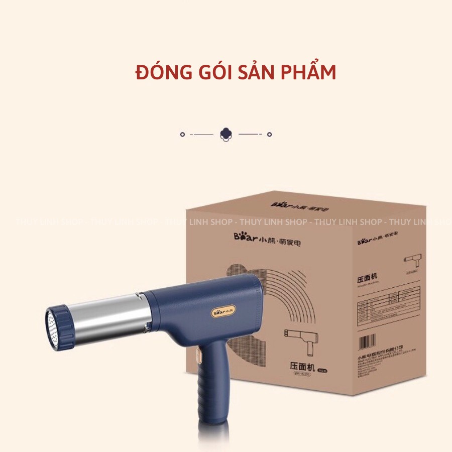 Máy Làm Mì Tươi Bear VM BM150 Máy Cầm Tay Tiện Lợi Chất Liệu Inox 304 Cao Cấp - Hàng Chính Hãng