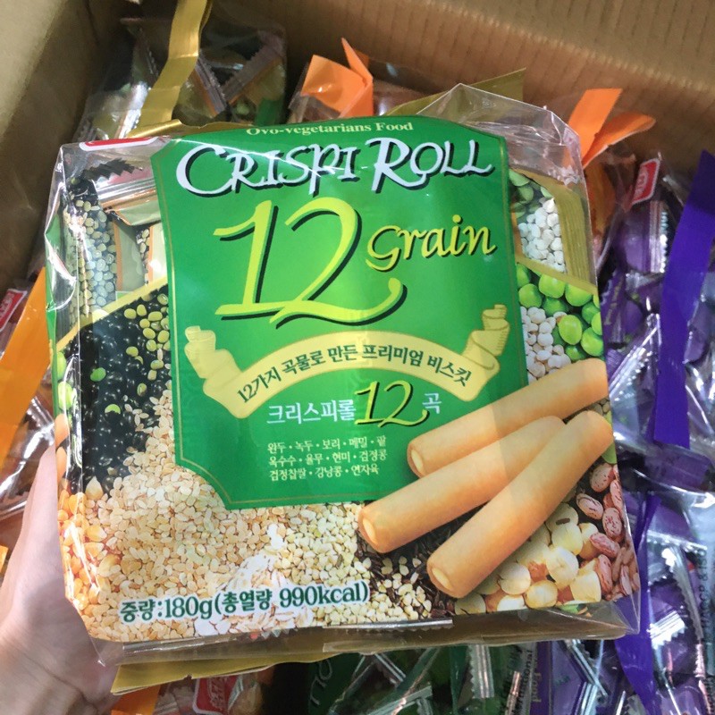 Bánh Ngũ Cốc 12 Loại Đậu PeiTien Crispi Roll Đài Loan Vị Tự Nhiên 180gr