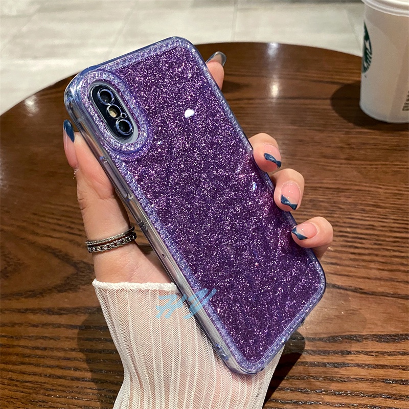 Ốp Điện Thoại Silicon Mềm Trong Suốt Lấp Lánh Chống Sốc Cho iPhone 6 6s 7 8 Plus SE 2022 2020 X XR Xs Max
