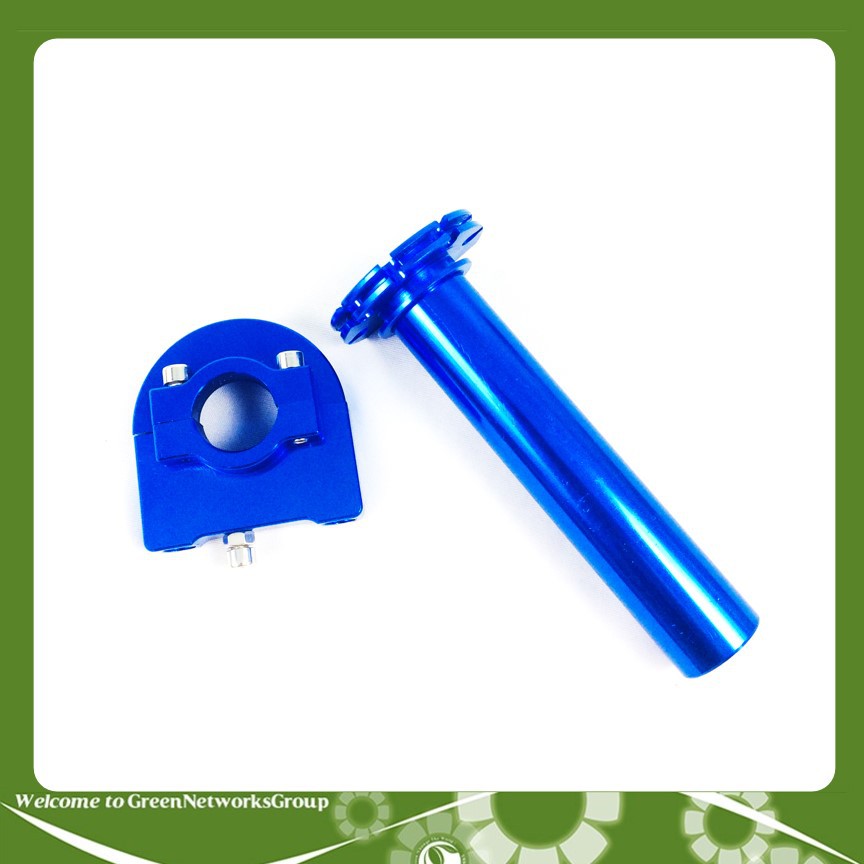 Cùm Ga Tăng Tốc Nhôm CNC Nguyên Khối Cho Mọi Loai Xe Máy Greennetworks (Màu Xanh Biển)