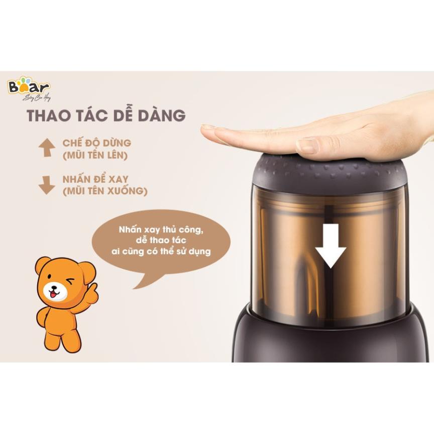 Máy Xay Bột Gạo - Hạt Cà Phê - Tiêu - Ngũ Cốc Đa Năng Mini Dùng Cho Gia Đình_Chính Hãng Bear FSJ-A03D1S, BH 12 tháng