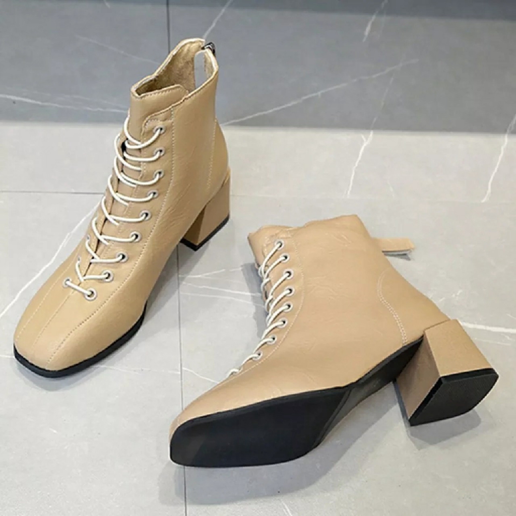 Boot Cao Cổ Chất Da Vân Sần Đẹp Dây Buộc Cao Cách Điệu _BL1009 (FullBox) | BigBuy360 - bigbuy360.vn