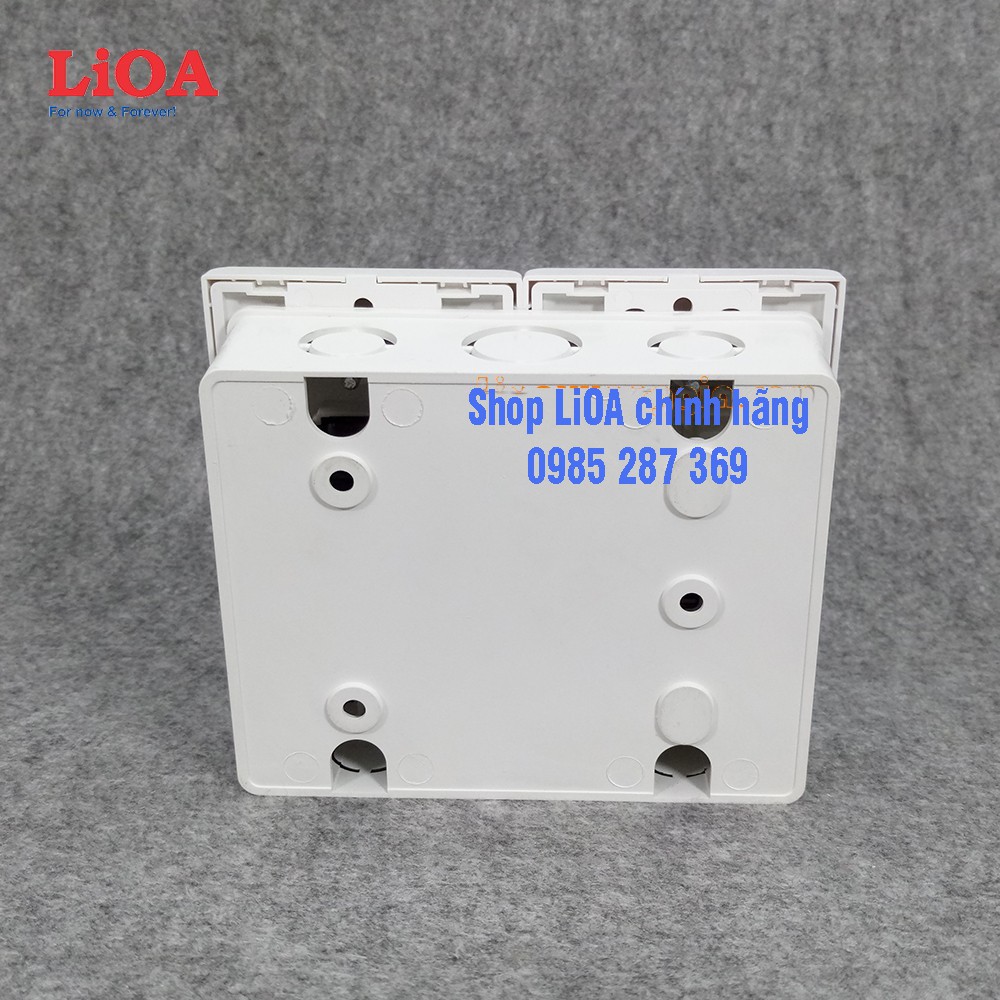 Combo ổ cắm điện đôi 3 chấu LiOA 16A 3520W + 6 công tắc điện - Lắp âm tường