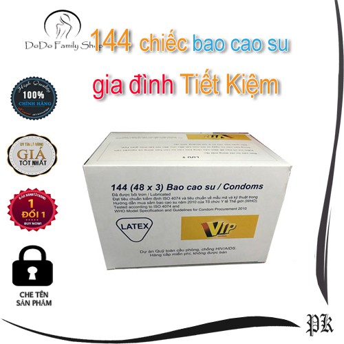 Bao bao su VIP-LUS (144 Chiếc) siêu tiết kiệm tiện lợi