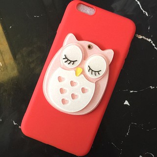 IPhone 6 plus / 6s plus Ốp lưng Dẻo đỏ gương hình chim cú