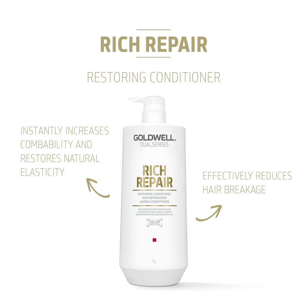 Dầu gội xả phục hồi tóc hư tổn Goldwell Dualsenses Rich Repair 1000ML chính hãng