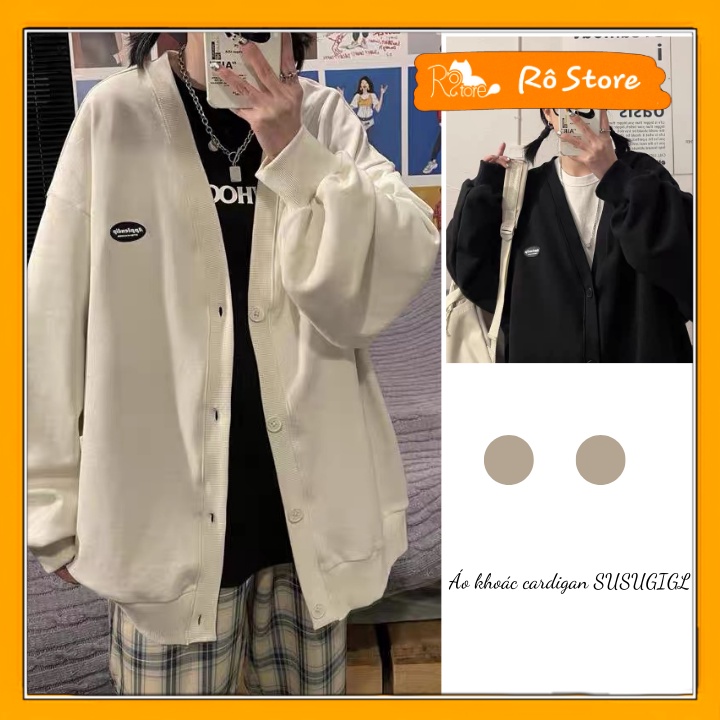 Áo khoác cardigan/ Áo khoác nhẹ form rộng tay bồng tag cao su SUSUGIGL phong các ulzzang Rô Store AK39
