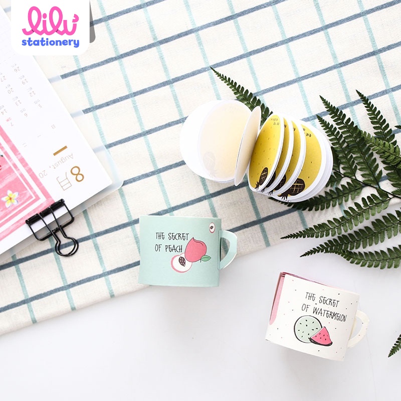 Giấy note giấy nhớ ghi chú 400 tờ hình hoa quả thiên nhiên nhiều mẫu dễ thương